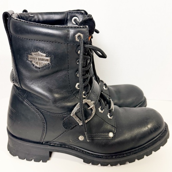 Harley-Davidson Men's Black Lace-Up Boots - Picture 4 of 12